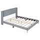 preview thumbnail 5 of 9, Queen Size Upholstered Platform Bed with Tufted Headboard and Metal Legs, Solid Wood Frame with Slat Support