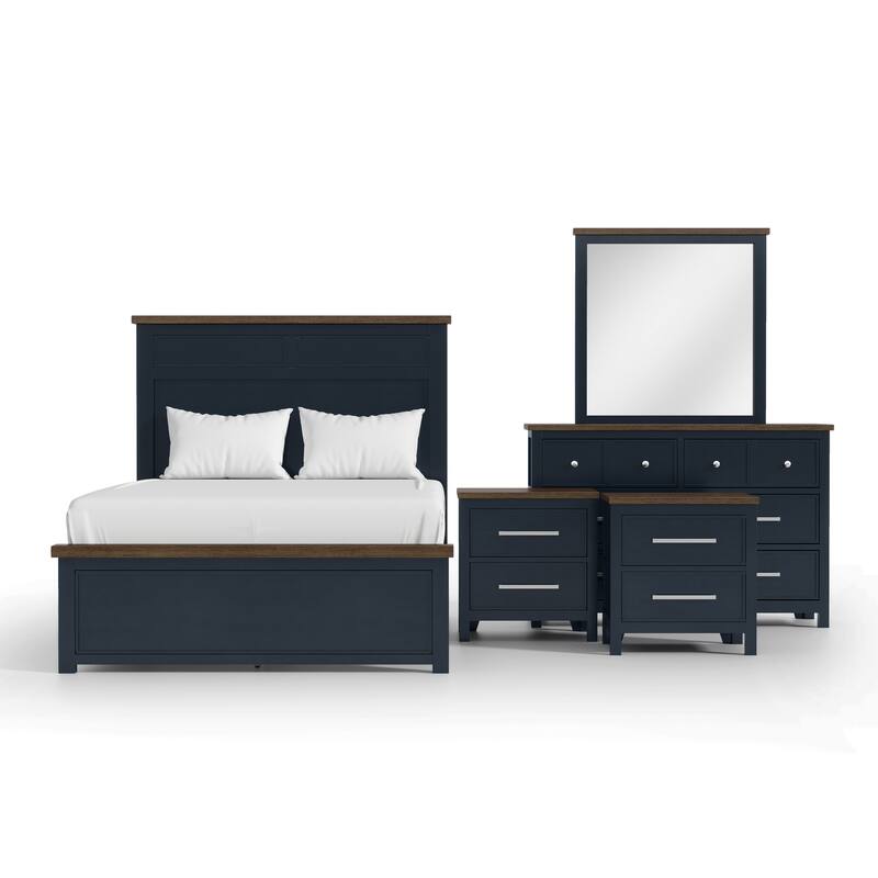 Furniture of America Althea Modern Farmhouse 5-Piece Wood Kids Panel Bedroom Set