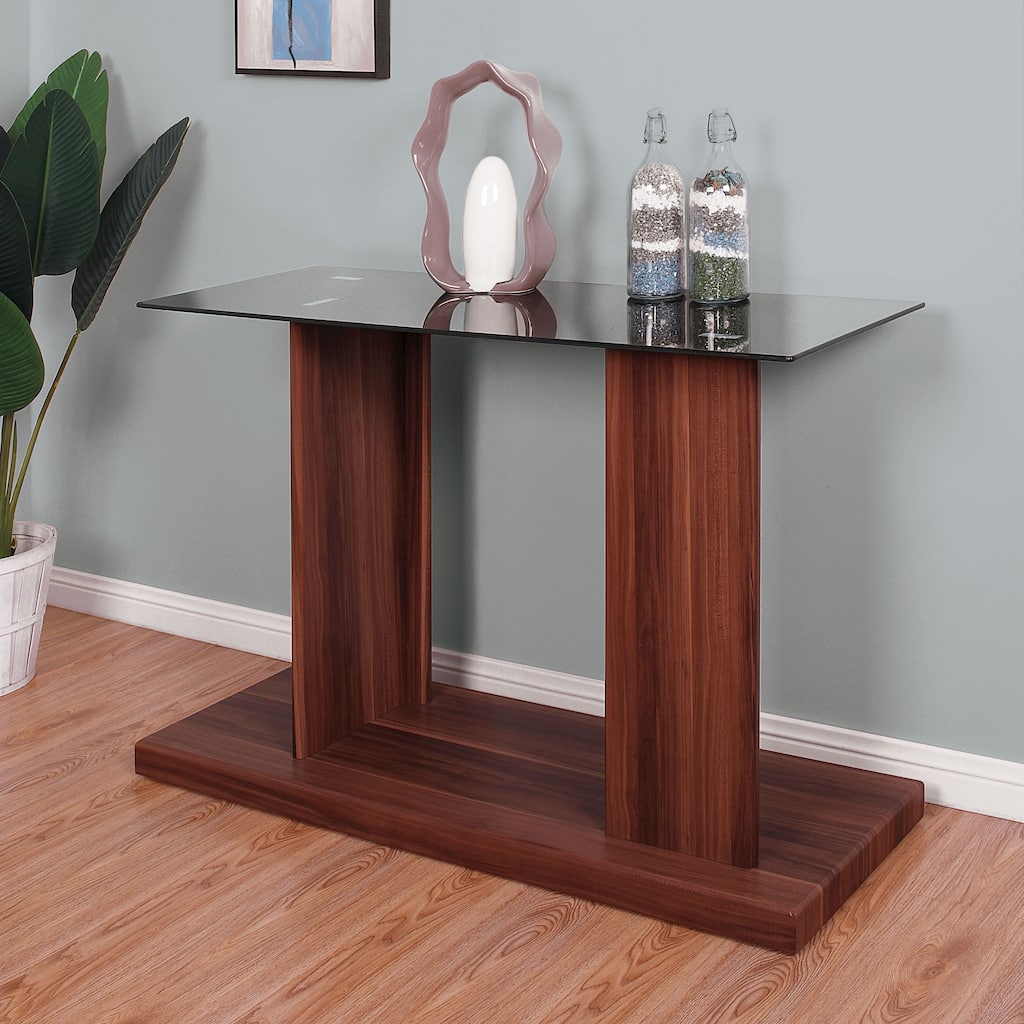 Demoline Contemporary 47-inch Glass Top Sofa Table by Furniture of America