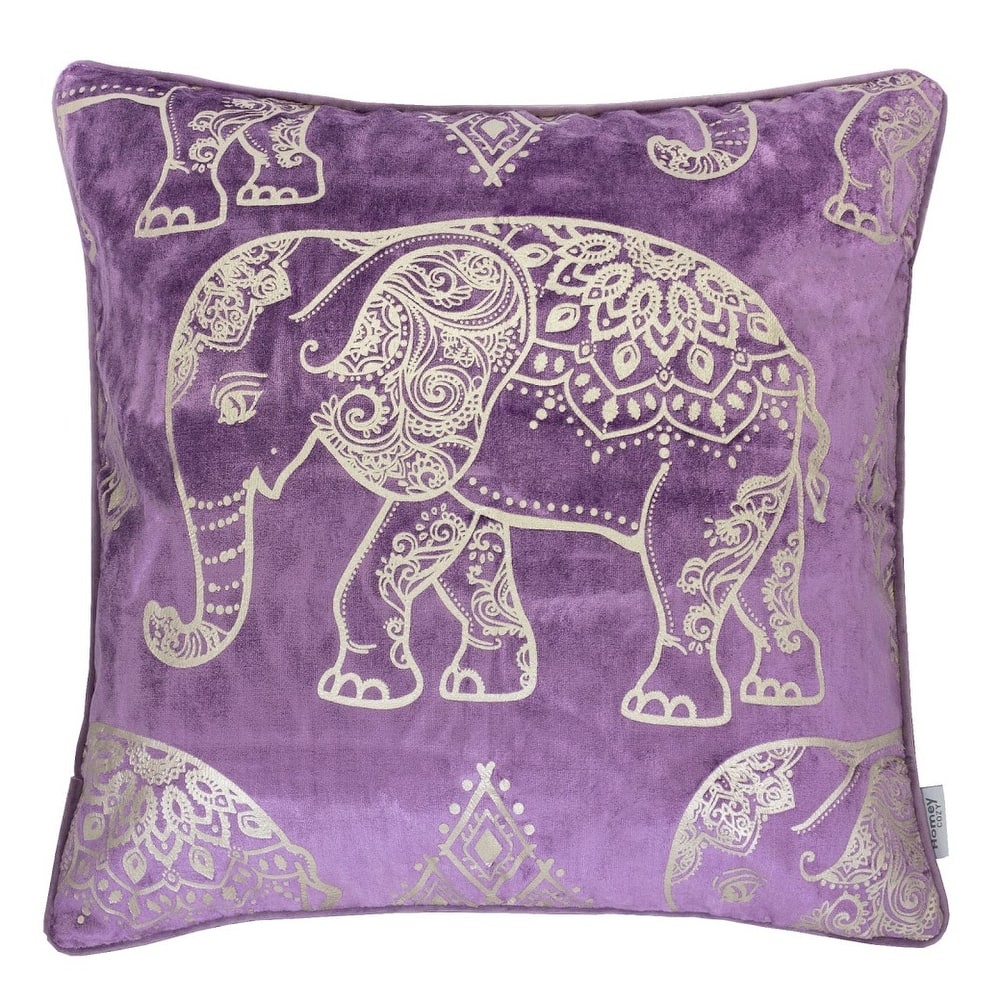 Homey Cozy Foil Print Elephant Throw Pillow Cover & Insert