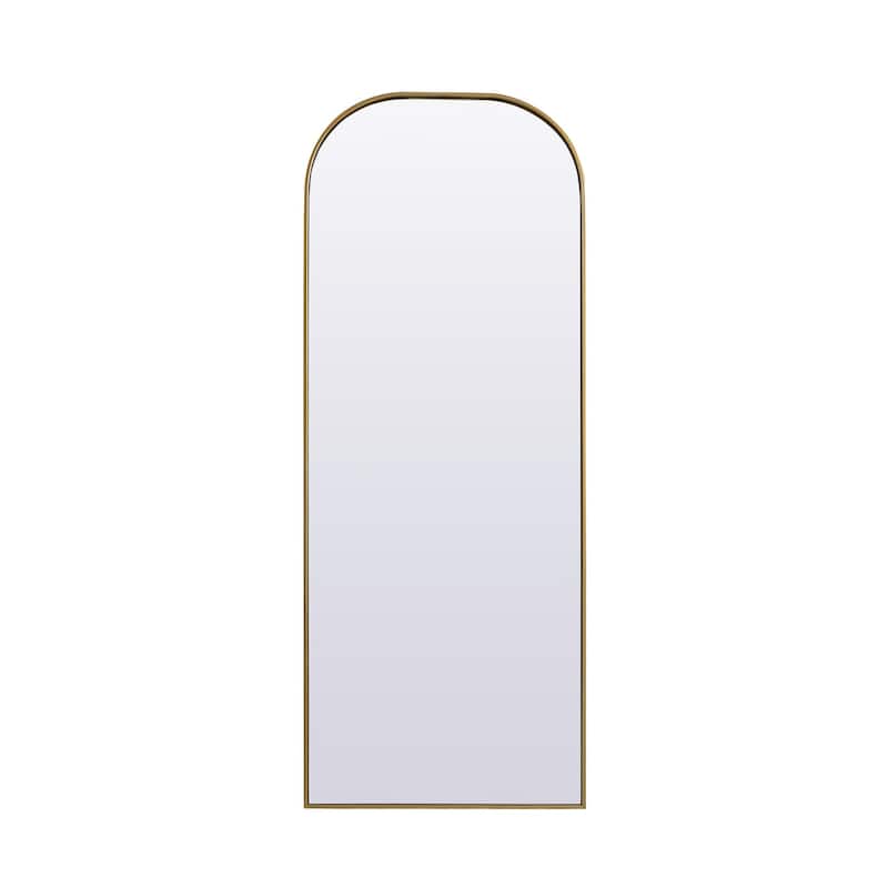 Indigo Home Metal Frame Arch Full Length Mirror 28x74 Inch - Brass