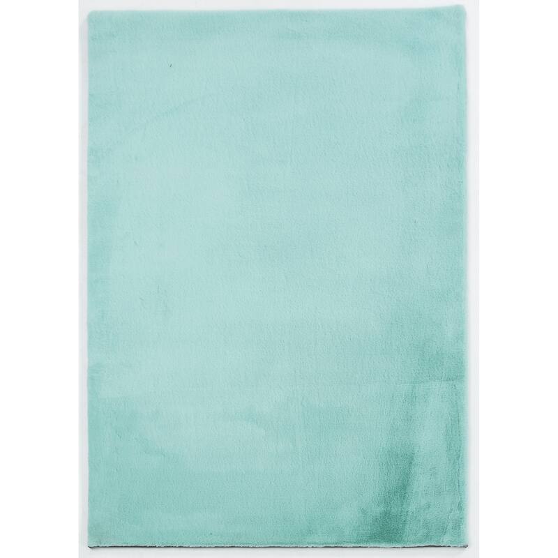 Faux-Rabbit Collection Beautiful Faux-Fur Rug - 5' X 7' - Green