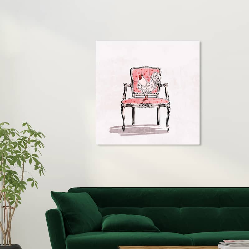 Wynwood Studio Canvas Animals Nowadays Ruler Red and Modern & Contemporary Wall Art Canvas Print - 30 x 30
