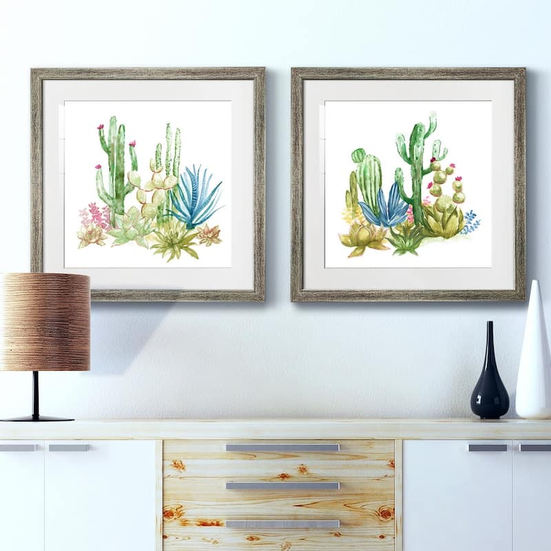 Cactus Vignette I- Premium Framed Print - Ready to Hang - Multi-Color