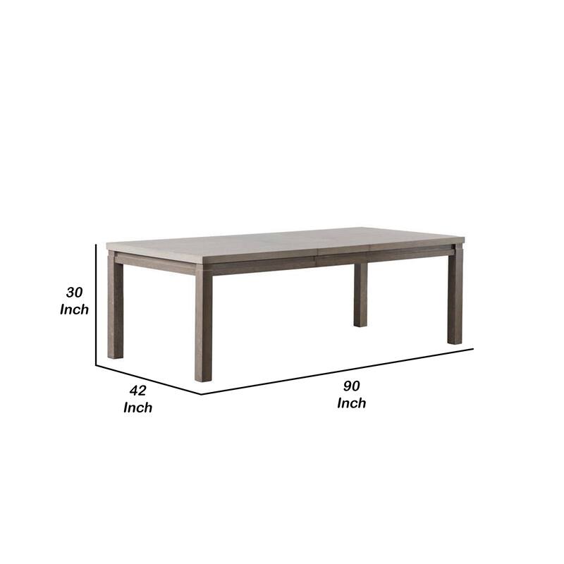 Gris Dining Table, Dual-Tone Gray, Rectangular 90 Inch Top - Gray, Stone Gray