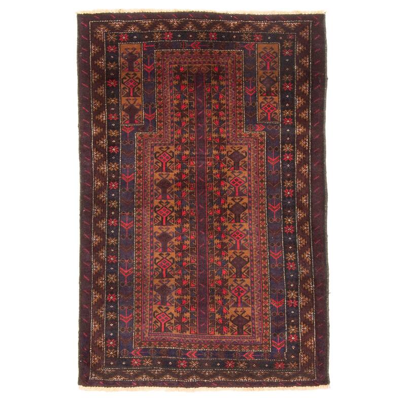 ECARPETGALLERY Hand-knotted Teimani Brown Wool Rug - 3'0 x 4'6