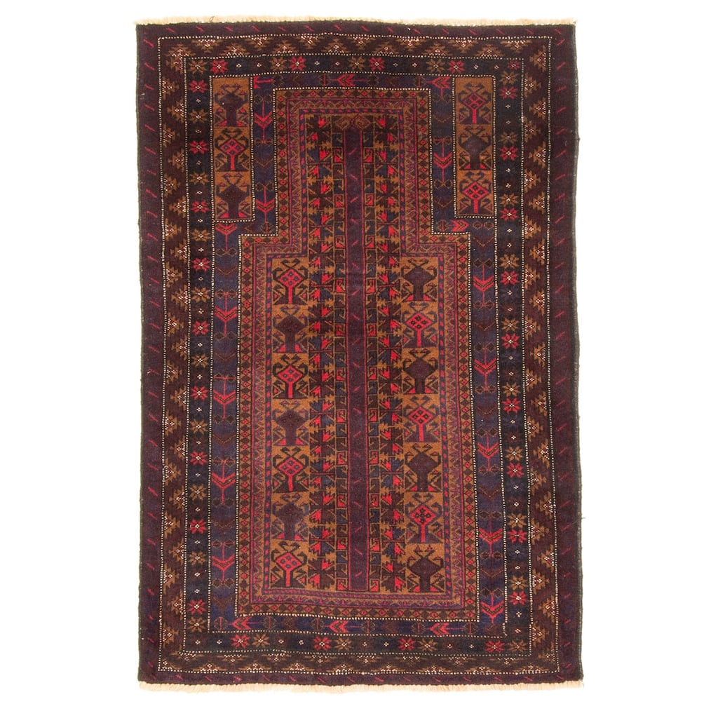 ECARPETGALLERY Hand-knotted Teimani Brown Wool Rug - 3'0 x 4'6