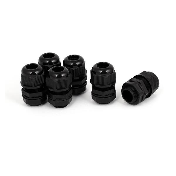 6 Pcs Black Plastic Waterproof Cable Lead Glands Jointer Connector M20