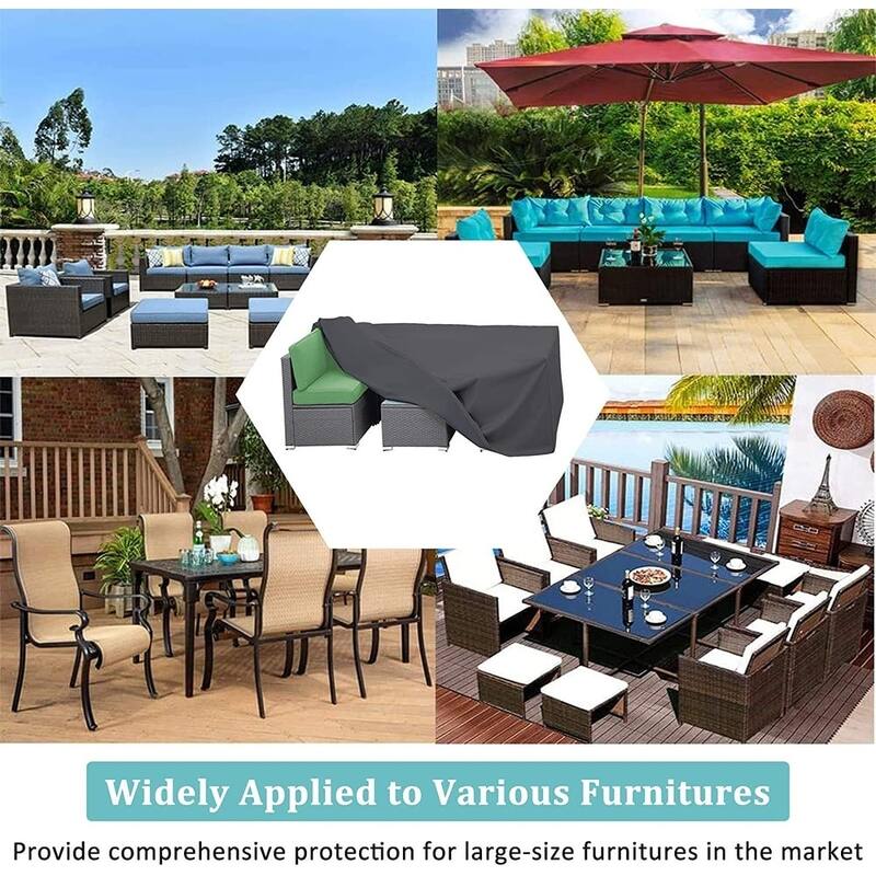 Patio Furniture Cover Oxford & PVC Coating Waterproof & Sun-Resistant