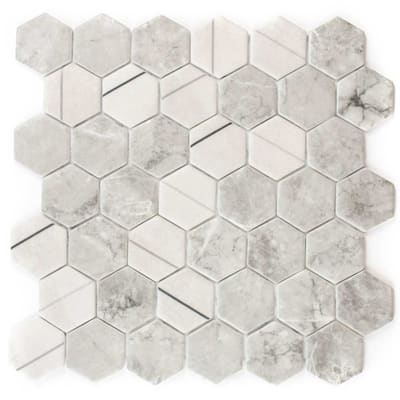 Eterna Hex 2x2 Glass Hexagon Mosaic Tile - Floor, Wall, Backsplash