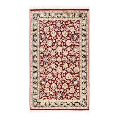 Overton Handknotted Wool Traditional Oriental Red Area Rug - 3' x 5'