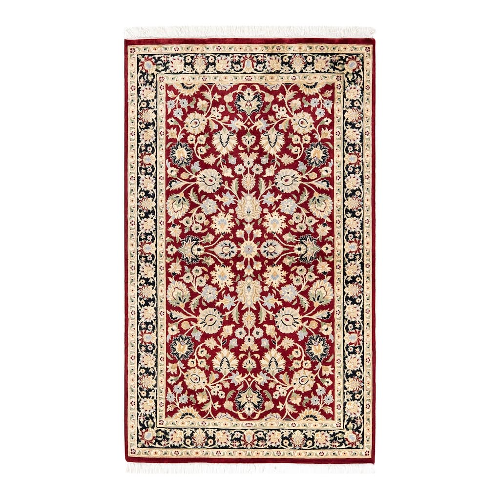 Overton Handknotted Wool Traditional Oriental Red Area Rug - 3' x 5'