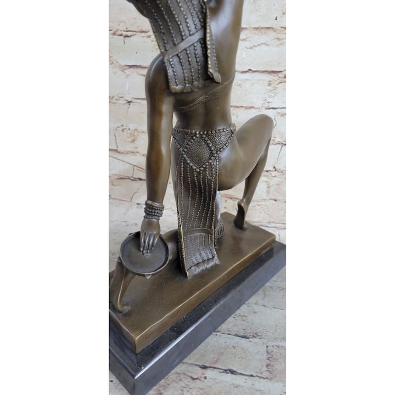 Art Deco Belly Dancer Female Figure By Chiparus Bronze Statue Sculpture 15.5 Inches X 9 Inches