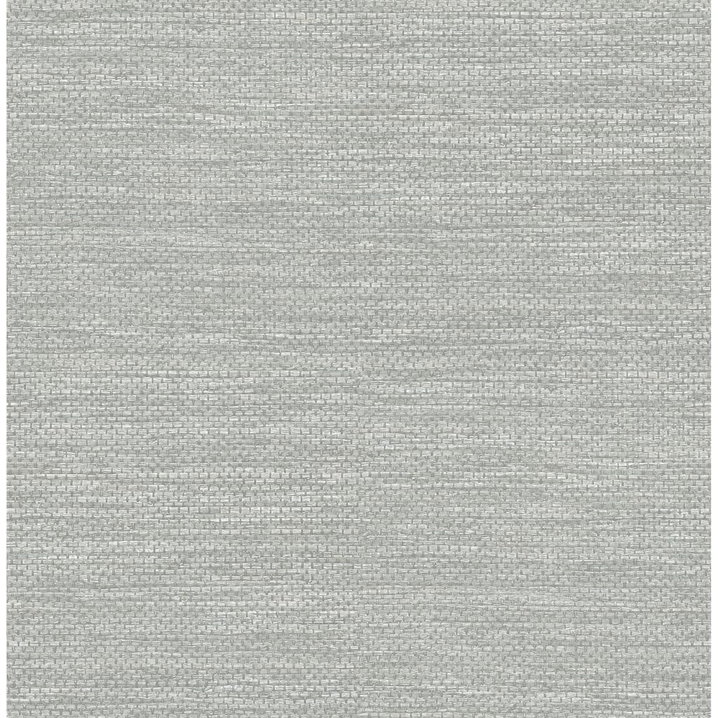 A-Street Prints Malin Light Grey Faux Grasscloth Wallpaper