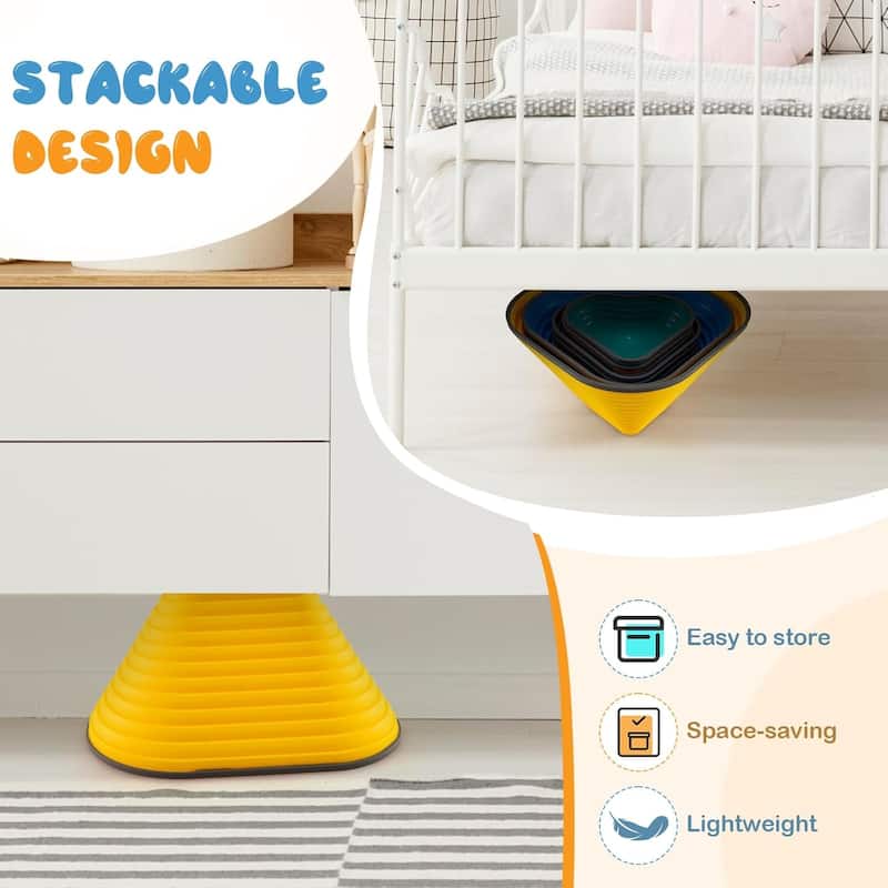 11Pcs Non-Slip Plastic Sensory Balance Blocks Stepping Stones for Kids - 11 pcs