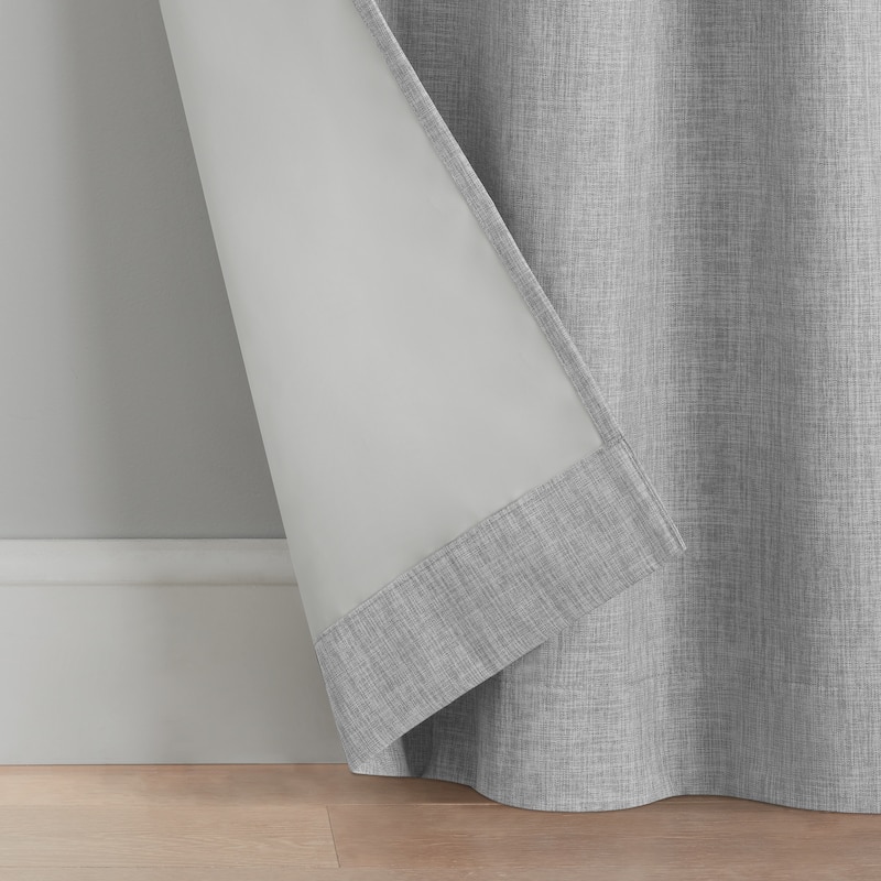Eclipse Kids Chambray Solid 100% Blackout Grommet Curtain Panel