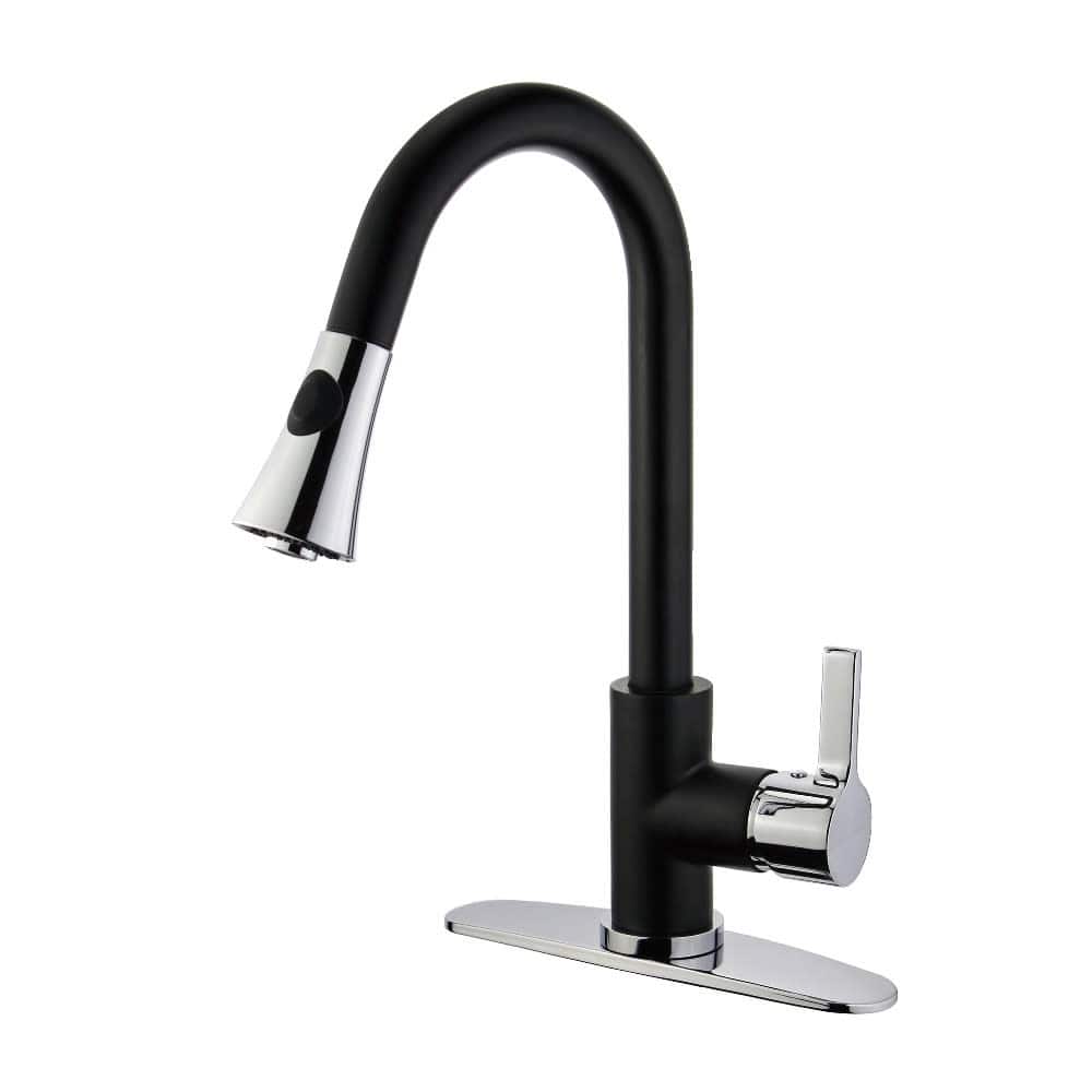 Kingston Brass Continental 1.8 GPM Single Hole Pull Down Kitchen