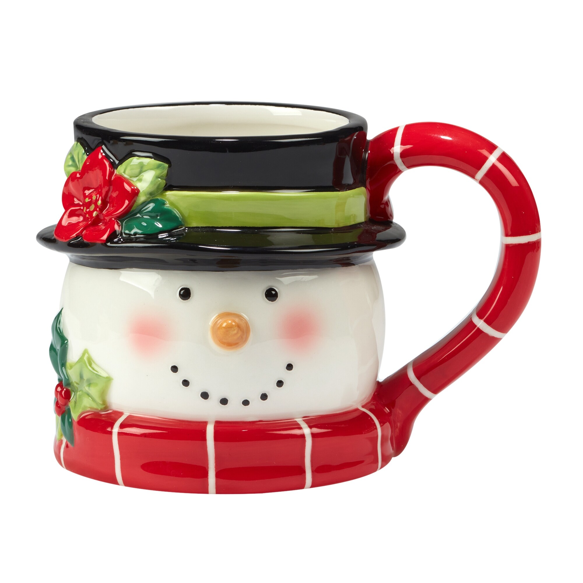 Christmas cup,Double Wall insulated Coffee mugs, 10 Ounces-Clear Glass with  Handle, glass cup with snowman cup cover(Blue Snowman) 