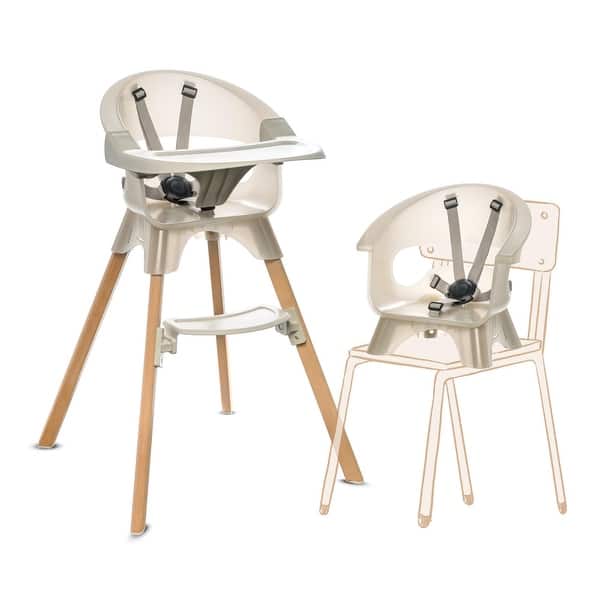 slide 2 of 12, Terra 2-in-1 High Chair & Booster Multi-stage High Chair/Floor Freestanding - Mushroom