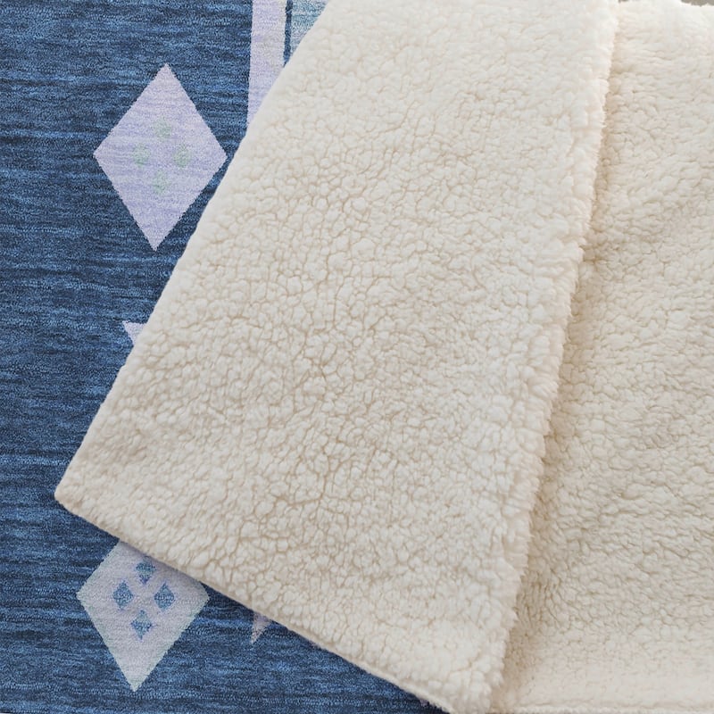 Premium Machine Washable ASB177 Boho Tribal Sherpa Throw Blanket