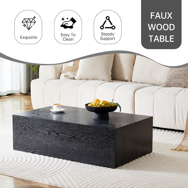 Wood Grain MDF Coffee Table - Luxurious Design, Perfect Living Room Accent.Fashion texture design coffee table