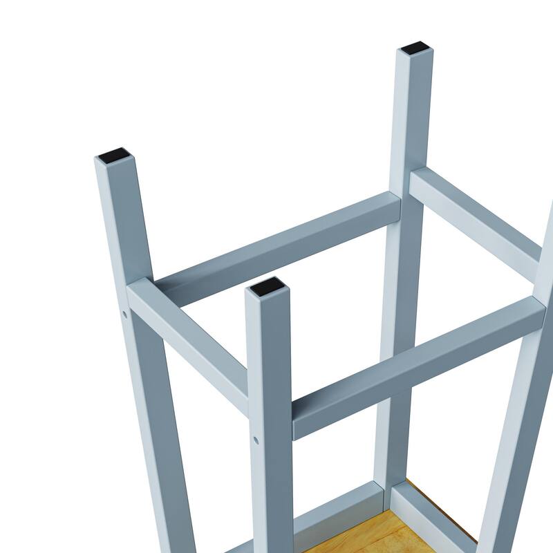 Roomfitters Set of 2 Counter Height Stools, 25.6" A-Frame Solid Wood Bar Stools with Contoured Wood Seat & Footrest