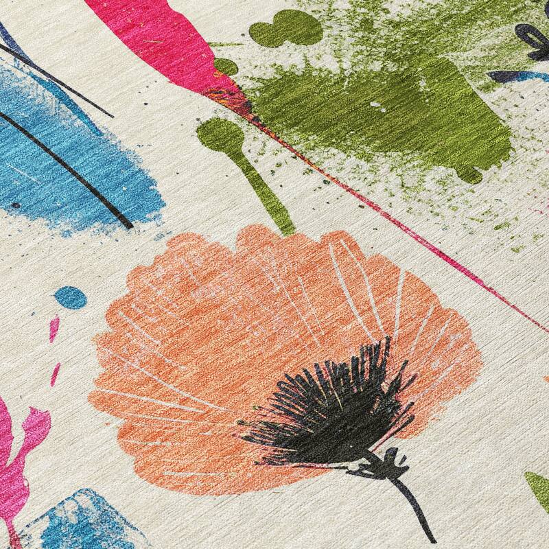 HomeRoots Floral Transitional Rectangle Outdoor Rug