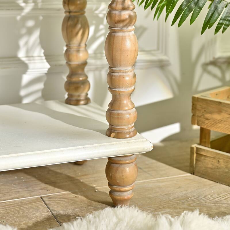 Arched Flower Carved Door Accent Sideboard Cabinet