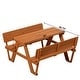 preview thumbnail 6 of 7, Wooden Kids Picnic Table Bench with Backrest, Outdoor Children's Backyard Table, Crafting, Dining, and Playtime Patio Table