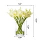 preview thumbnail 9 of 13, Enova Home 20 Pieces Real Touch Faux Calla Lily Artificial Flowers in Vase with Faux Water for Dining Table Decor, Wedding Event