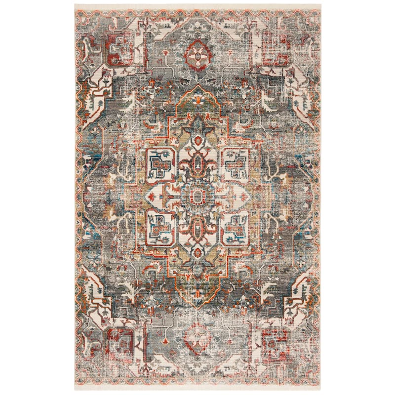SAFAVIEH Vintage Persian Anuradha Oriental Distressed Rug - Charcoal/Olive - 5' x 7' 6"