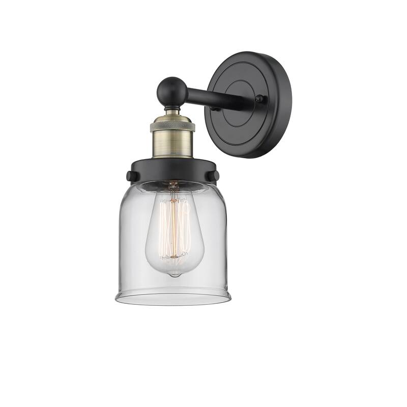 Innovations Lighting 616-1W-10-7 Bell Sconce Bell 10" Tall Wall Sconce - Black Antique Brass / Clear