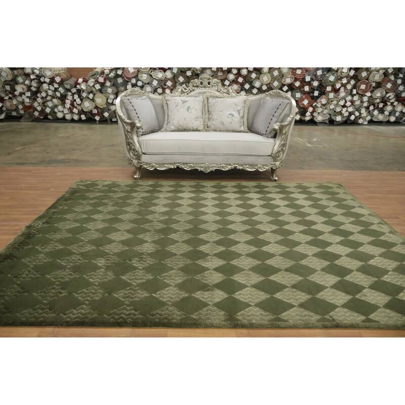 Hand Knotted Oriental 100% Wool Carpet Modern Contemporary Green Nepalese Area Rug - 10' 3'' X 8' 2''