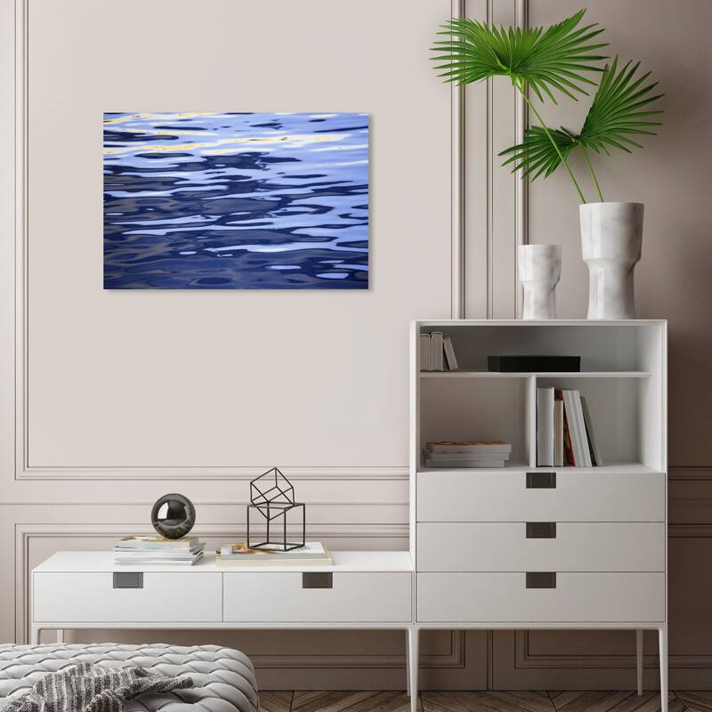 Wynwood Studio Nautical and Coastal David Fleetham - Sunset Reflections Blue and Nautical & Coastal Wall Art Canvas Print - 16 x 24