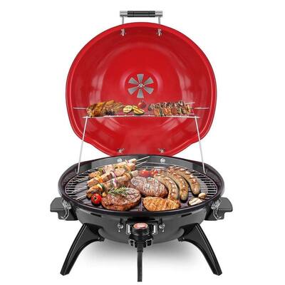 Elexnux Portable Metal Electric BBQ Grill with Removable Stand for Indoor & Outdoor Use