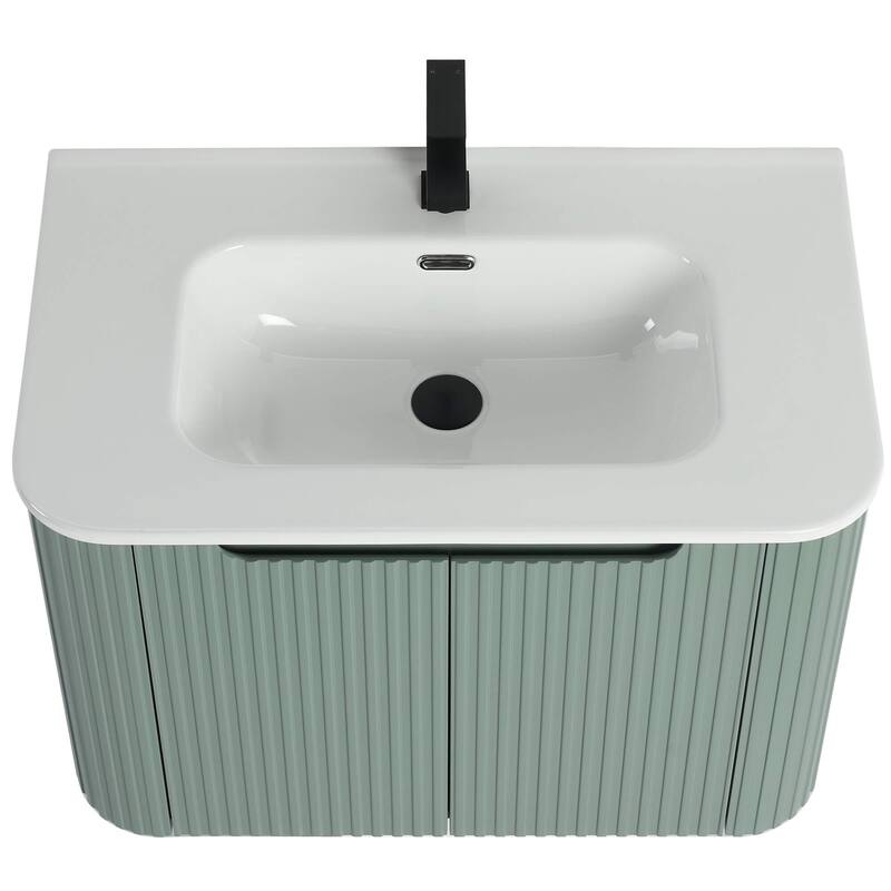 Caskvalley Modern Bathroom Vanity with Straight Fluted Design - Sink Included