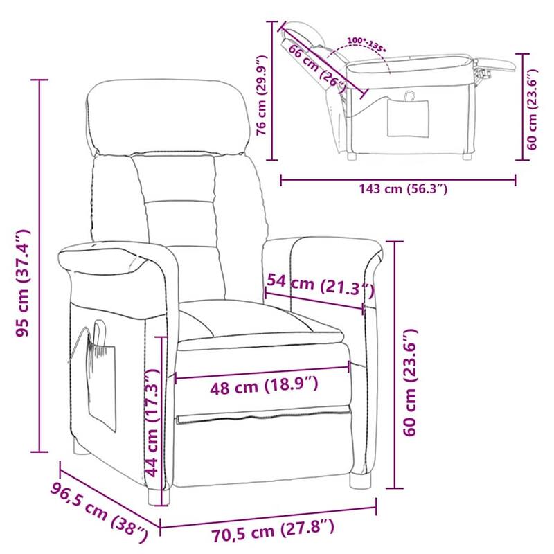 vidaXL Massage Chair Dark Grey/Light Grey/Cream Microfibre Fabric