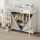 preview thumbnail 1 of 10, Full/Twin Size Metal Loft Bed with Wardrobe and Storage Shelves for Kids Twin