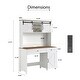 preview thumbnail 7 of 5, Wood Home Office Desk with File Drawer, Charging Station, and Hutch, 47" Farmhouse Executive Desk