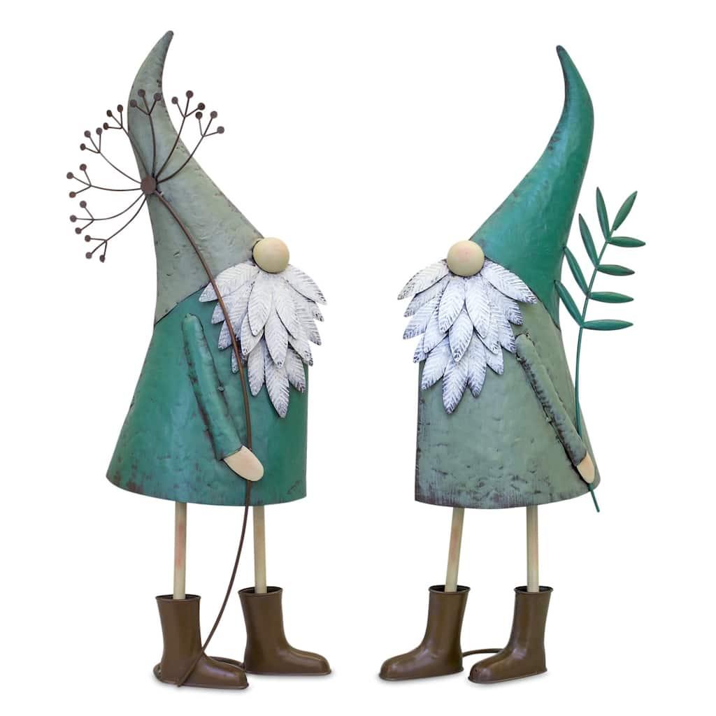 Set of 2 Gnome Garden Outdoor Statues 27.5"