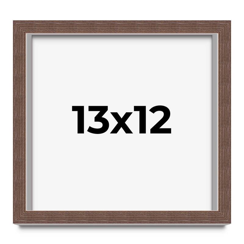 13x12 Shadow Box Frame Brown | 1.125 inches Deep Real Wood Rustic