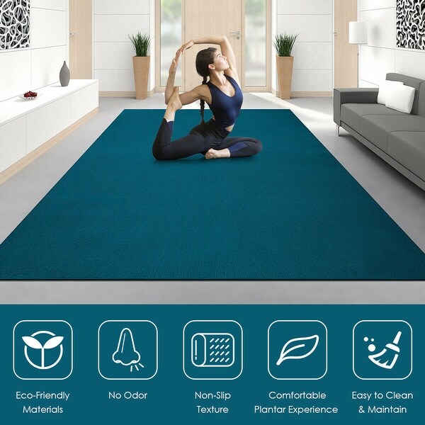 Gymax Large Yoga Mat 6 x 4 x 8 mm Thick Workout Mats for Home