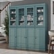preview thumbnail 34 of 145, Palace Imports 100% Solid Wood Pantry Cabinet, Adjustable Shelves, 65" Wide, 71.5" Tall - 65" x 71.5" Aqua - 4 Clear Glass-4 Solid