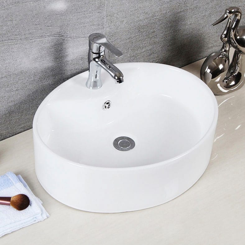 SAFAVIEH Solea Delle Porcelain Ceramic Vitreous Oval 20 Inch White Bathroom Vessel Sink - 20.1" x 16.7" x 5.9" - 20Wx17Dx6H