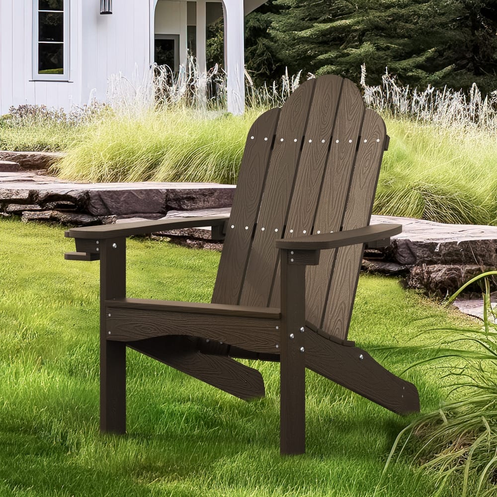 Plastic Poly Weather Resistant Outdoor Patio Adirondack Chair 1-Pack - 35"D x 30"W x 36.2"H