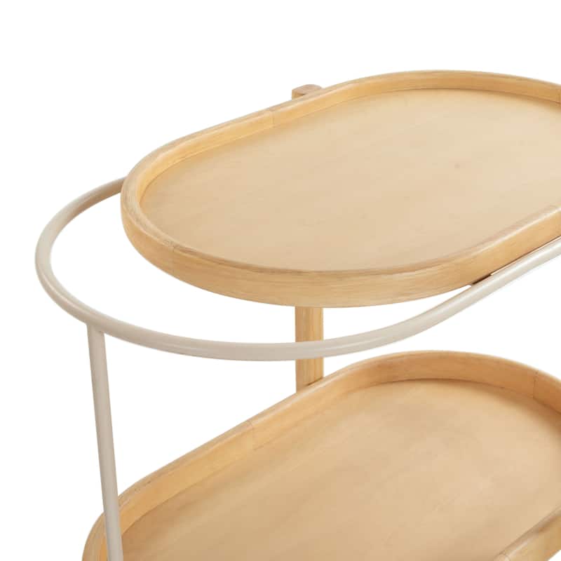 SAFAVIEH Couture Trianna Wood 2-Shelf Bar Cart - 33"W x 20"D x 28"H