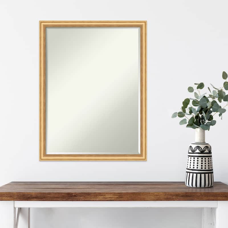 Salon Scoop Half-Inch-Bevel Wood Framed Wall Mirror - Glass Size 18x24