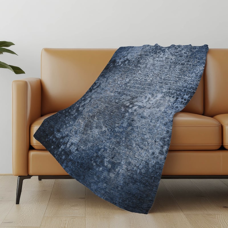 Premium Machine Washable Abstract Solid Sherpa Throw Blanket