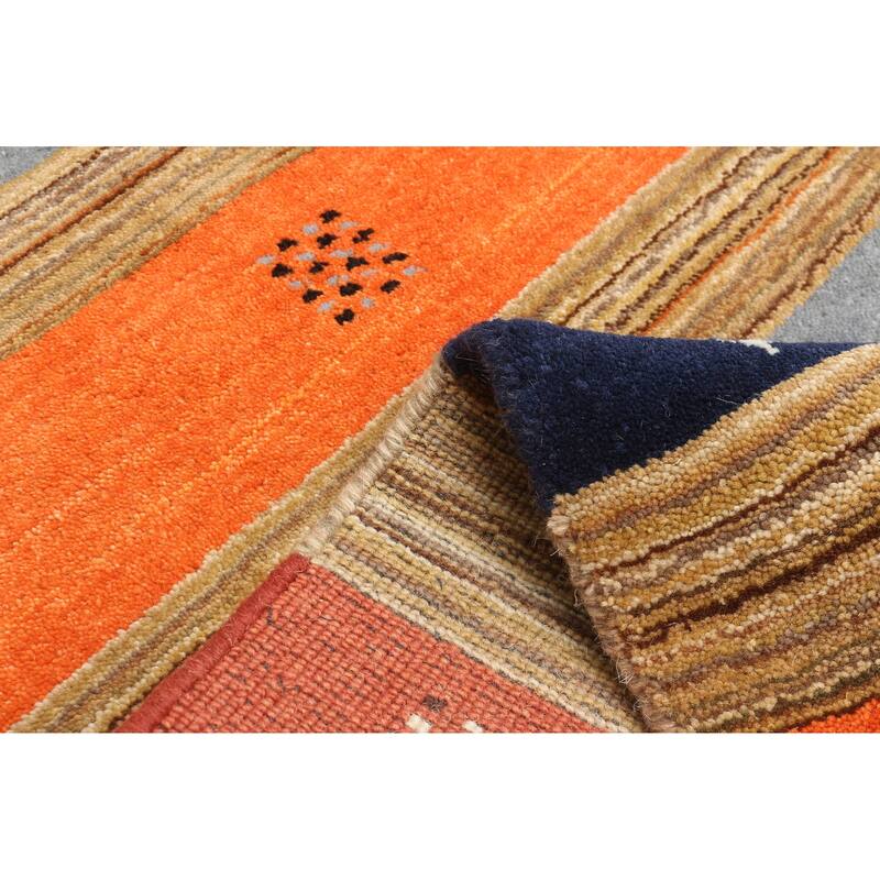 ECARPETGALLERY Hand Loomed Kashkuli Gabbeh Multi Color Wool Rug - 3'11 x 5'11