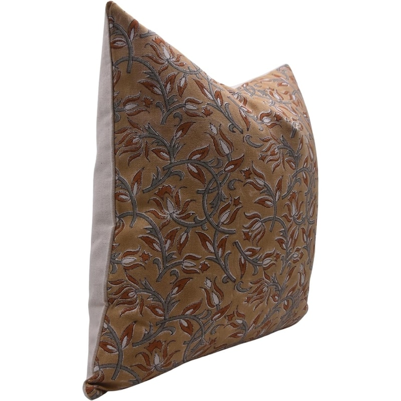 Fabdivine Cotton White Farmhouse Block print pillow Cover